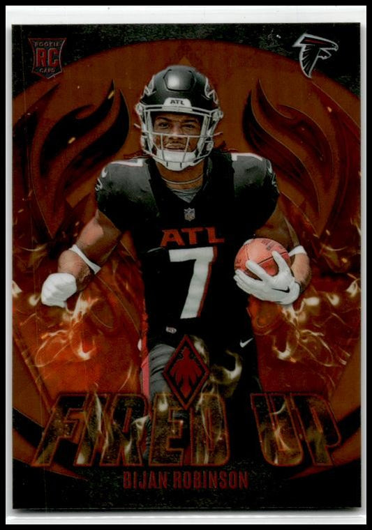 2023 Panini Phoenix Fired Up Orange #FU-8 Bijan Robinson #/75 Atlanta Falcons