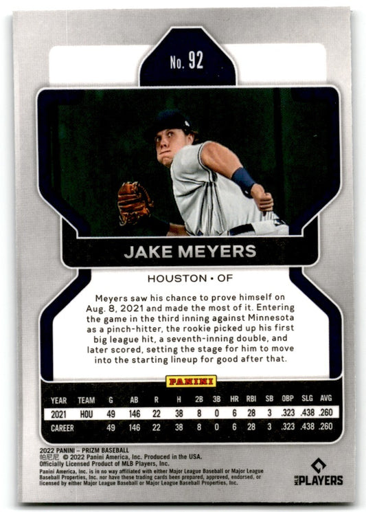 2022 Panini Prizm Jake Meyers Rookie Houston Astros #92