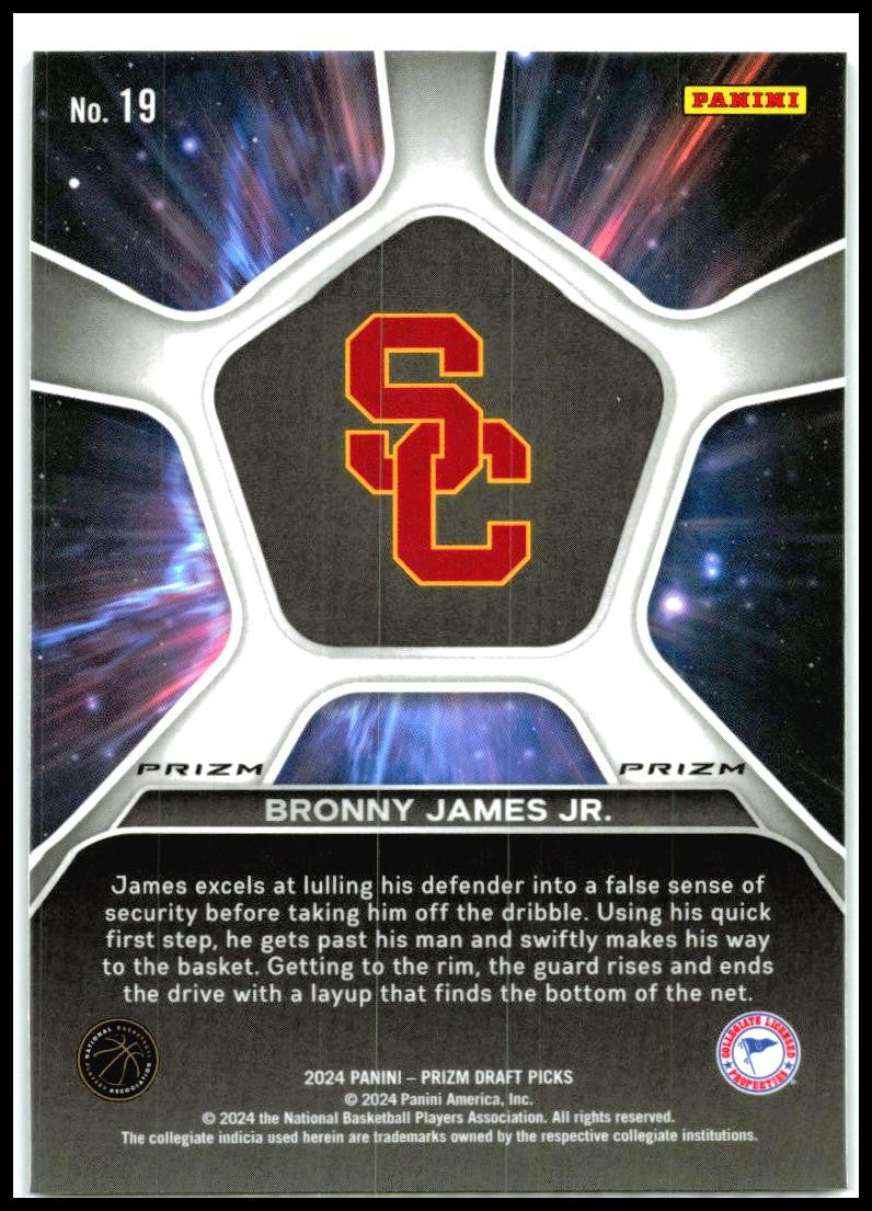 2024 Panini Prizm Draft Picks Deep Space Prizms Ice #19 Bronny James Jr. Lakers