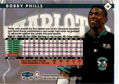 1998 Fleer Tradition #19 Bobby Phills Charlotte Hornets