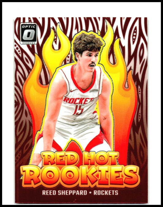 2024-25 Donruss Optic Red Hot Rookies #3 Reed Sheppard Houston Rockets