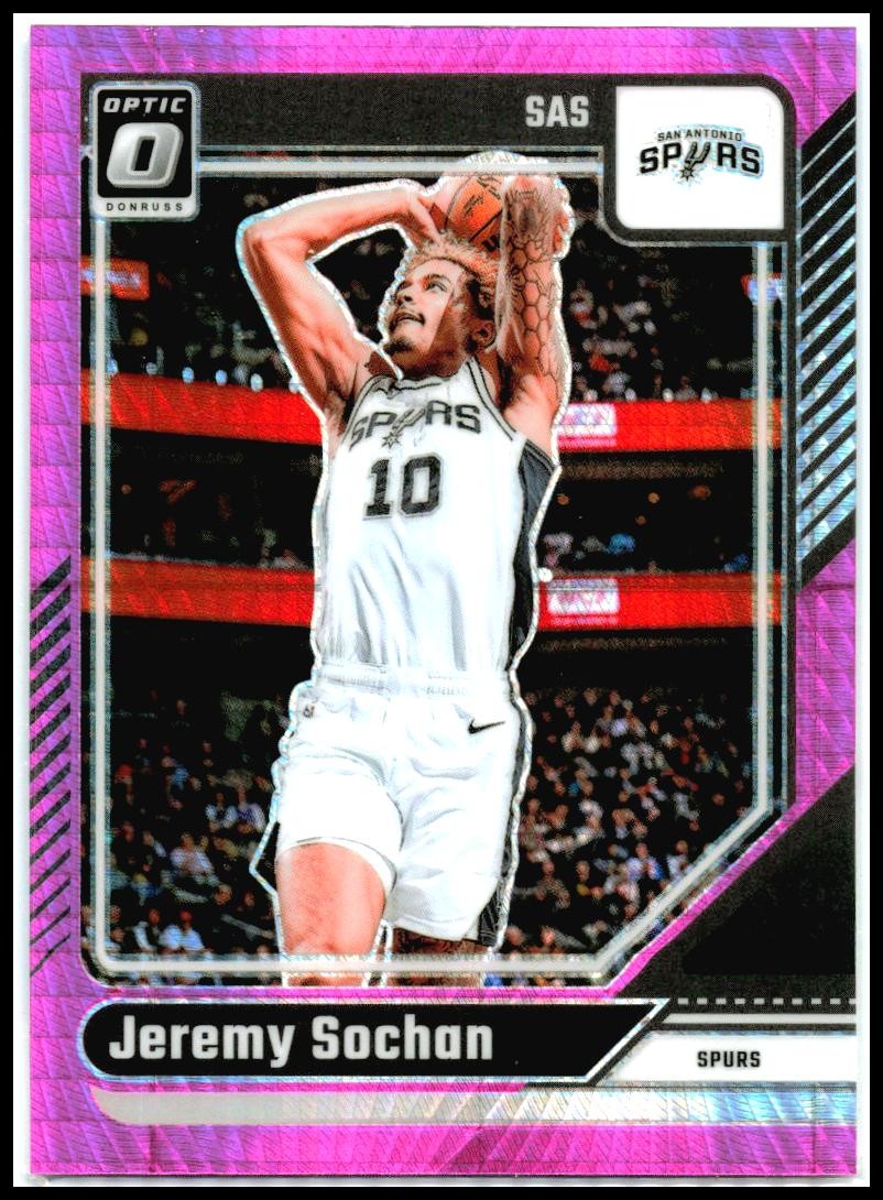 2024-25 Donruss Optic Hyper Pink #196 Jeremy Sochan San Antonio Spurs
