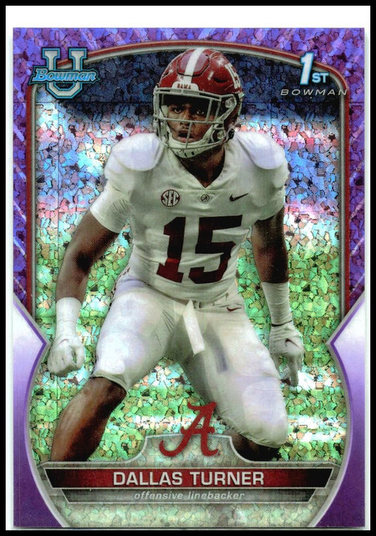 2022 Bowman University Chrome Purple Mini-Diamond #6 Dallas Turner Vking