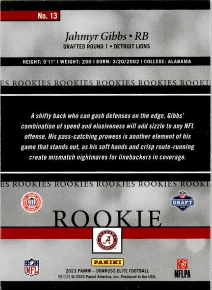 2023 Donruss Elite 2003 Elite Rookies #13 Jahmyr Gibbs Alabama Crimson Tide