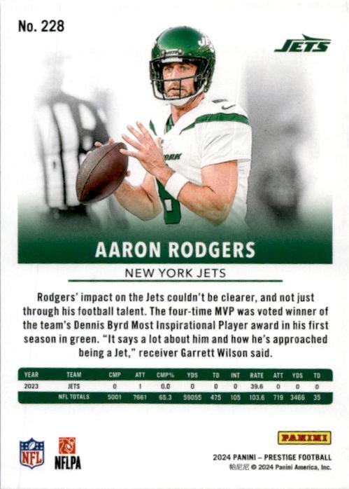 2024 Panini Prestige #228 Aaron Rodgers Purple Xtra Points #/150