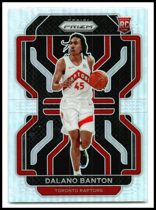 2021-22 Panini Prizm Silver Wave #328 Dalano Banton Rookie Toronto Raptors