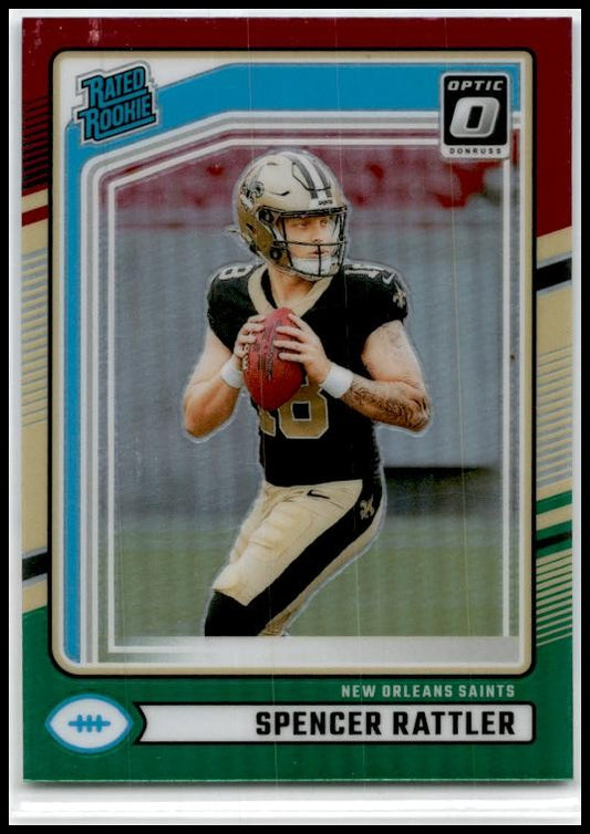 2024 Donruss Optic Rated Rookies Preview Red and Green #359 Spencer Rattler
