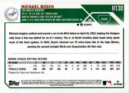 2023 Topps Holiday Metallic #H130 Michael Busch Los Angeles Dodgers