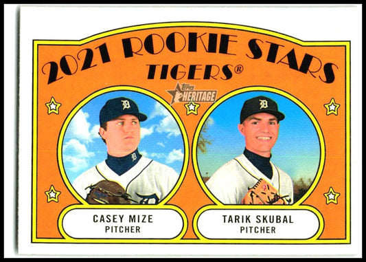 2021 Topps Heritage #253 2021 Rookie Stars – Tigers – Mize / Skubal Rookie
