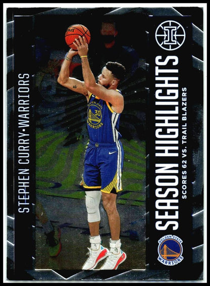 2020-21 Panini Illusions Season Highlights #25 Stephen Curry Warriors
