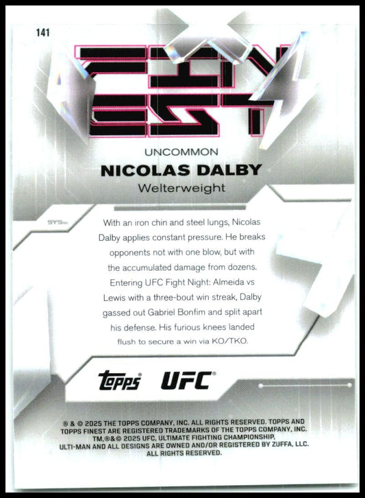 2025 Topps Finest UFC Uncommon #141 Nicolas Dalby