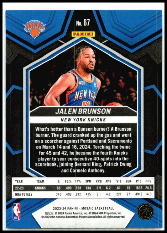 2023-24 Mosaic #67 Jalen Brunson Knicks