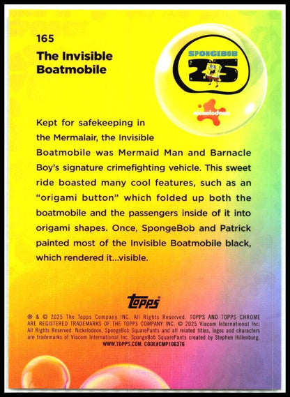 2025 Topps Chrome Spongebob Squarepants #165 The Invisible Boatmobile