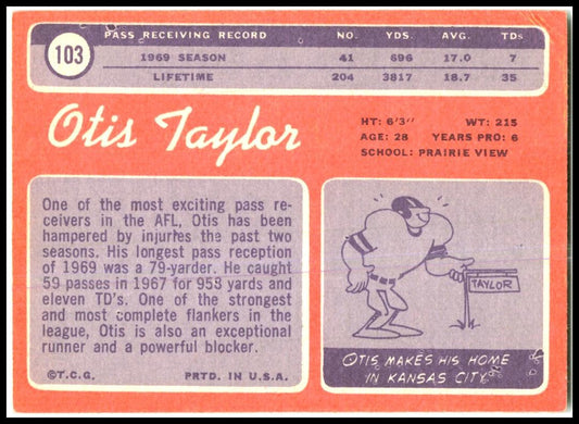 1970 Topps #103 Otis Taylor Kansas City Chiefs