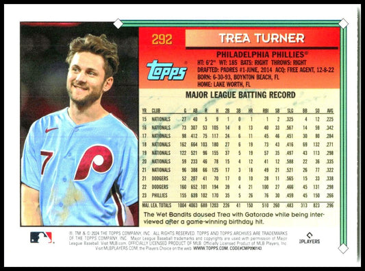 2024 Topps Archives #292 Trea Turner