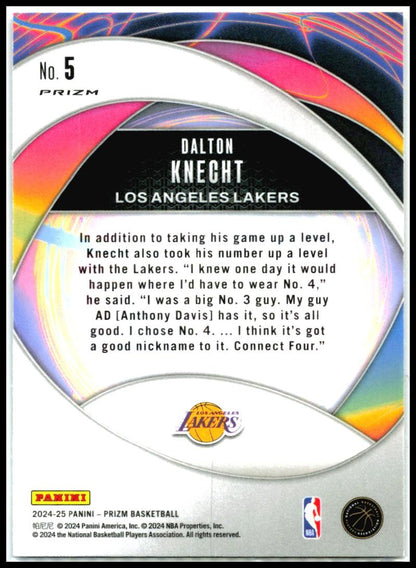 2024-25 Panini Prizm Instant Impact Prizms Silver #5 Dalton Knecht Lakers