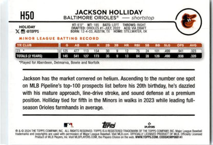 2024 Topps Holiday #H50 Jackson Holliday Baltimore Orioles