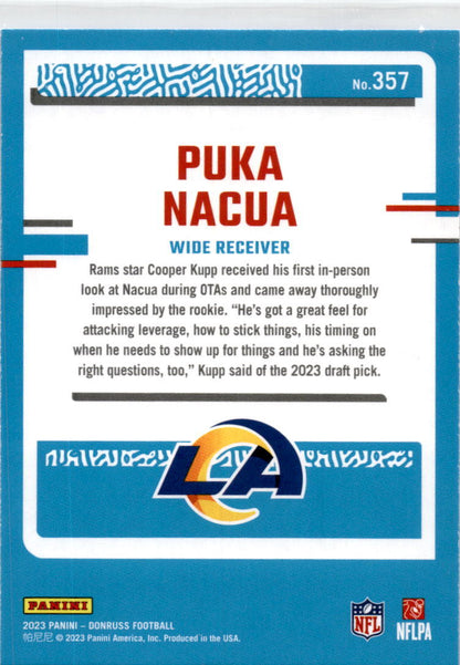 2023 Donruss Press Proof Blue #357 Puka Nacua LA Rams