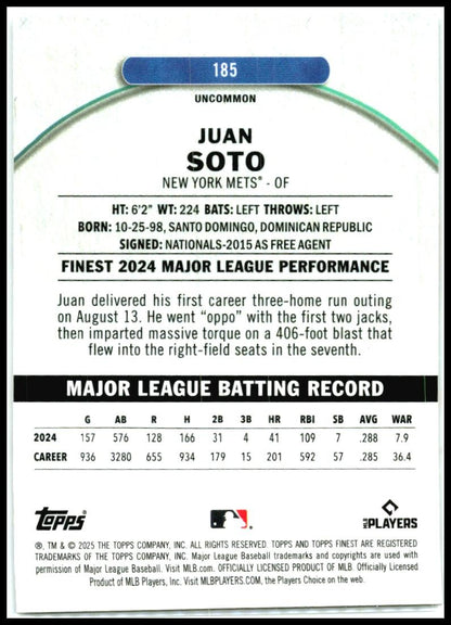 2025 Topps Finest #185 Juan Soto Mets