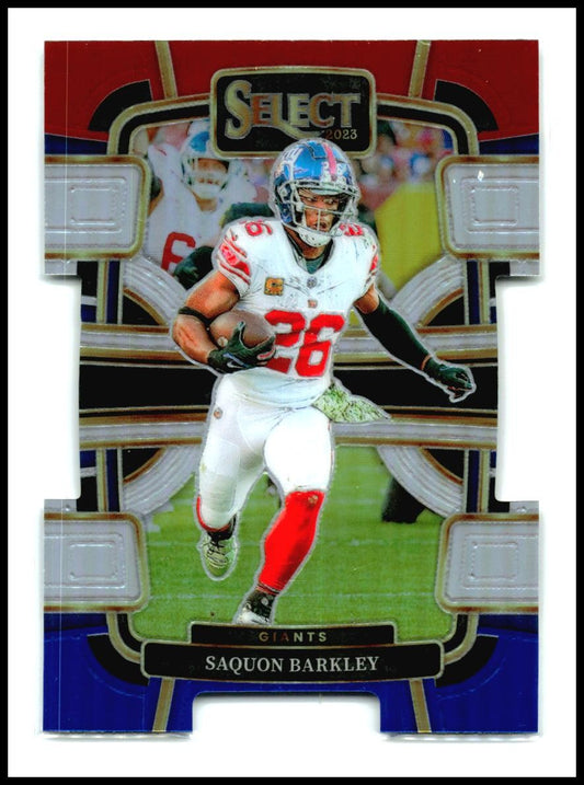 2023 Panini Select Red and Blue Prizms Die Cuts #75 Saquon Barkley Giants