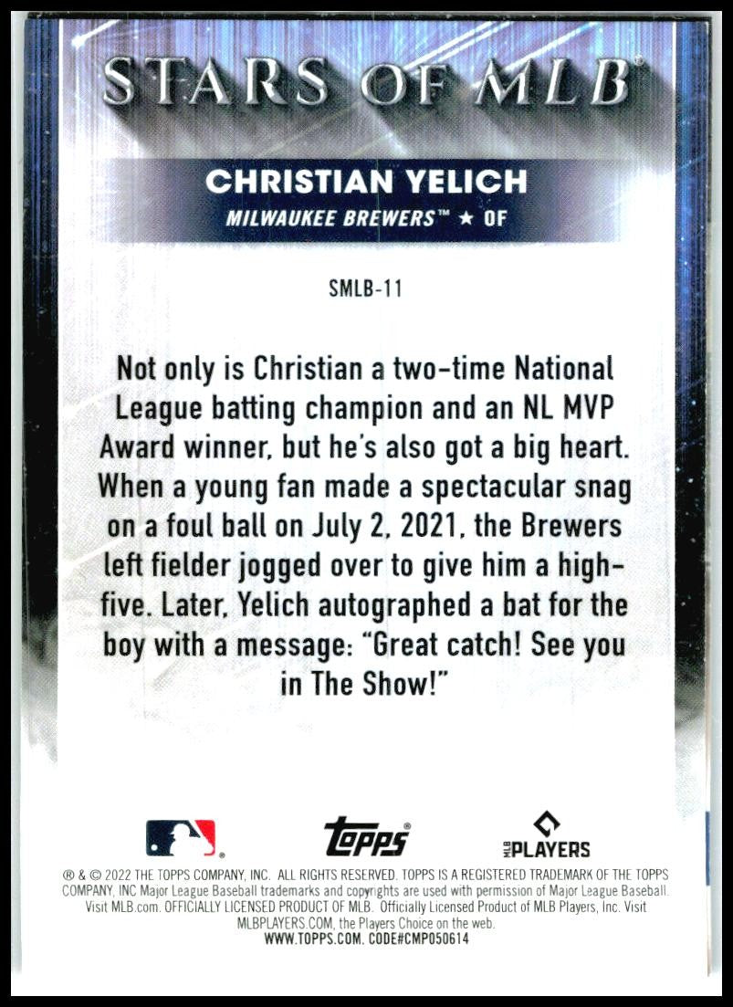 2022 Topps Stars of MLB #SMLB-11 Christian Yelich Milwaukee Brewers