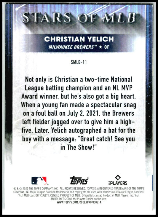 2022 Topps Stars of MLB #SMLB-11 Christian Yelich Milwaukee Brewers