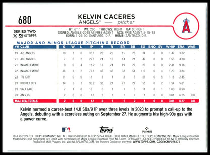 2024 Topps #680 Kelvin Caceres