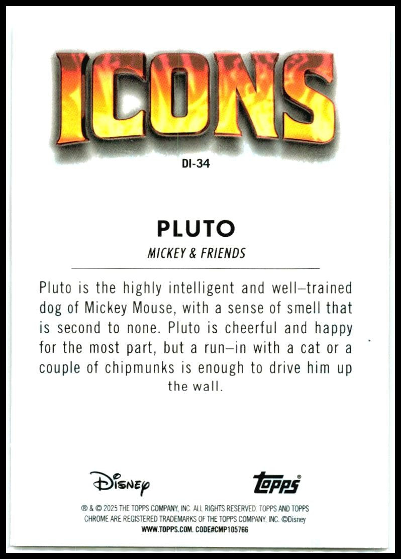2025 Topps Chrome Disney Icons #DI-34 Pluto