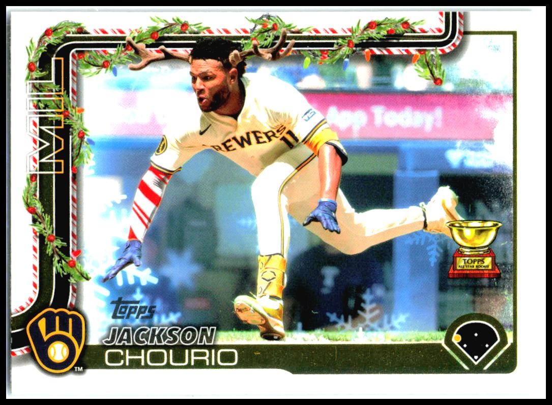2025 Topps Holiday #H182b Jackson Chourio Milwaukee Brewers