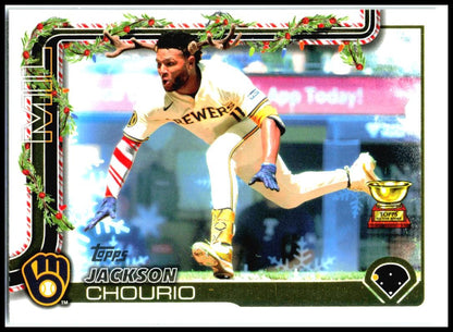 2025 Topps Holiday #H182b Jackson Chourio Milwaukee Brewers