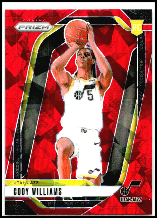2024-25 Panini Prizm Prizms Red Ice #232 Cody Williams Utah Jazz