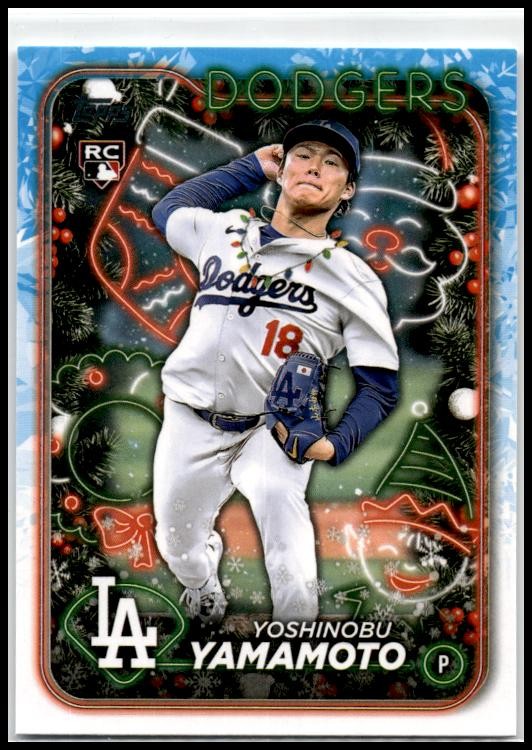 2024 Topps Holiday #H88b Yoshinobu Yamamoto Los Angeles Dodgers