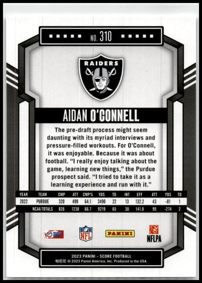 2023 Score #310 Aidan O'Connell Las Vegas Raiders