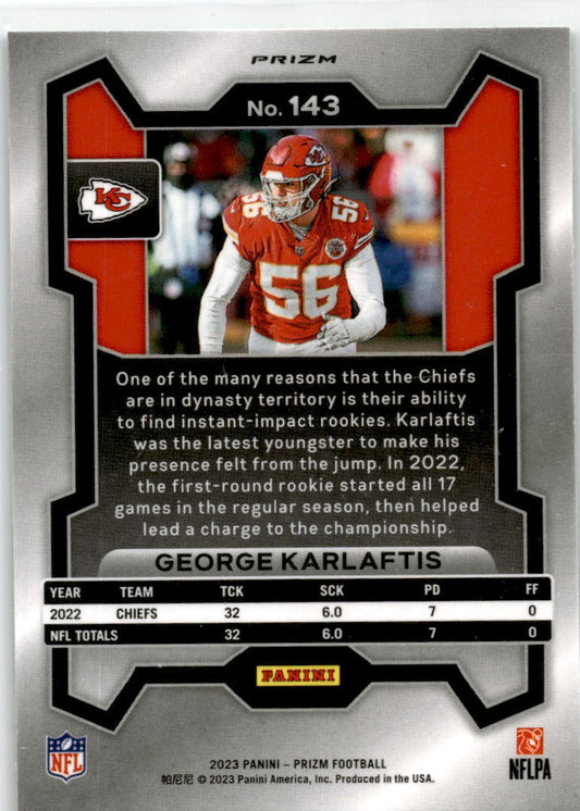 2023 Panini Prizm Green #143 George Karlaftis Kansas City Chiefs