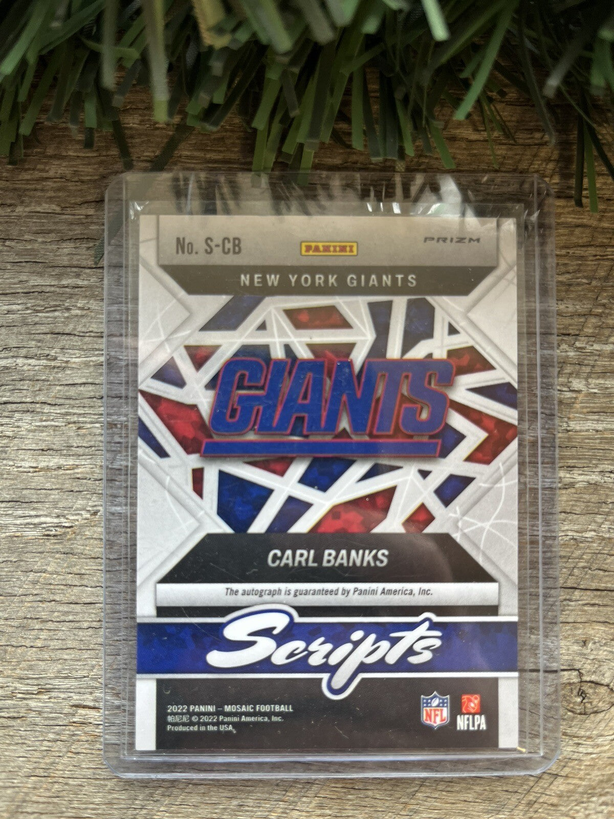 2022 Mosaic Scripts #S-CB Silver Mosaic Prizm Carl Banks Auto New York Giants