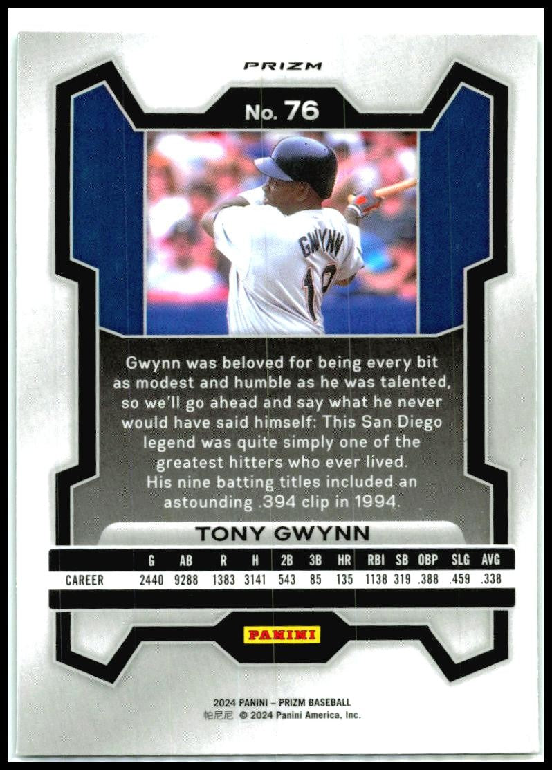 2024 Panini Prizm Green Prizms #76 Tony Gwynn San Diego Padres