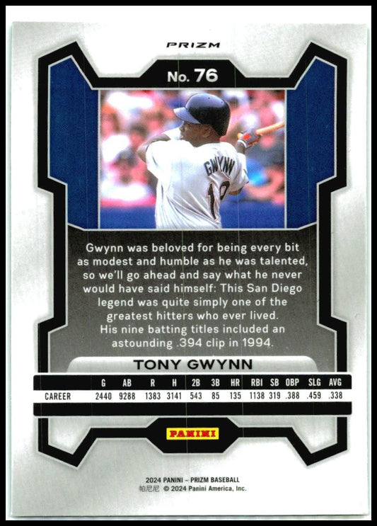 2024 Panini Prizm Green Prizms #76 Tony Gwynn San Diego Padres