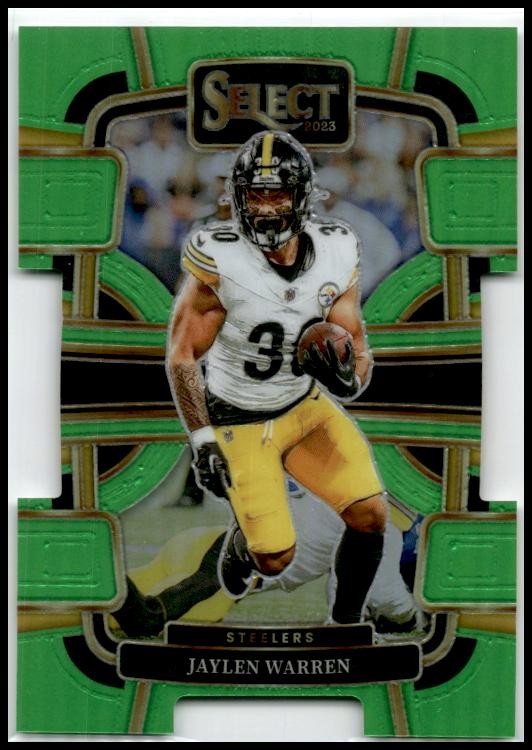 2023 Panini Select Neon Green Prizms Die Cuts #82 Jaylen Warren Steelers