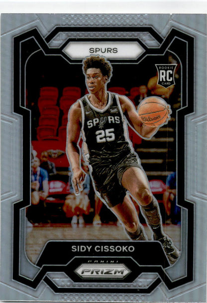 2023-24 Panini Prizm Prizms Silver #173 Sidy Cissoko Rookie San Antonio Spurs