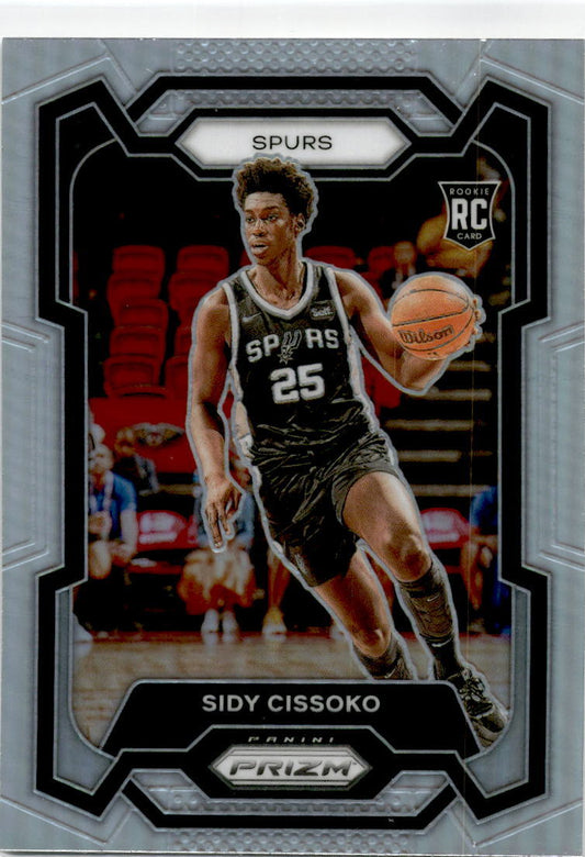 2023-24 Panini Prizm Prizms Silver #173 Sidy Cissoko Rookie San Antonio Spurs