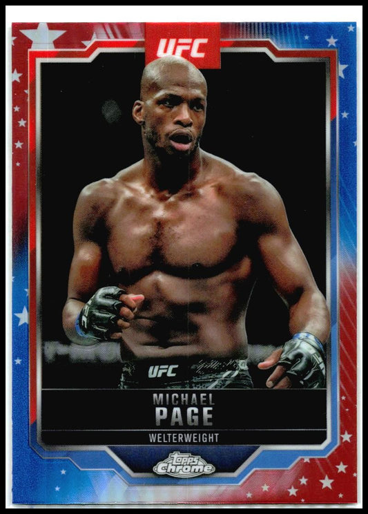 2025 Topps Chrome UFC Red & Blue Refractor #167 Michael Page