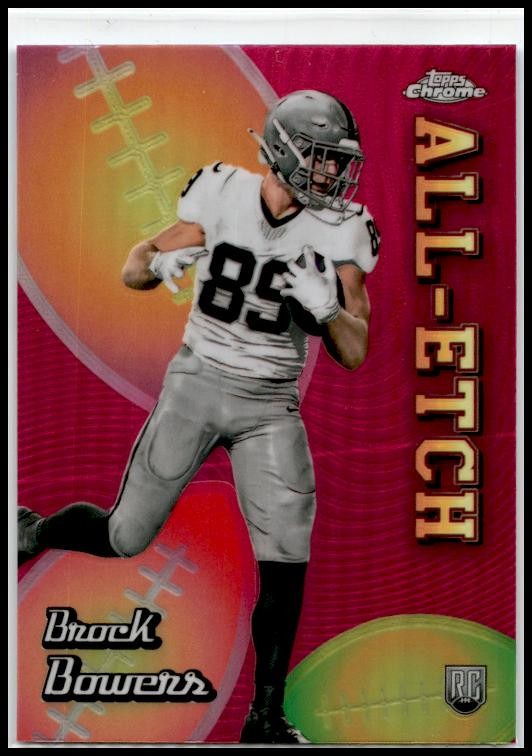 2024 Topps Chrome Chrome All-Etch Pink Refractor #CAE-BB Brock Bowers Raiders