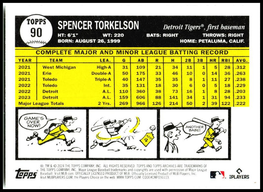 2024 Topps Archives #90 Spencer Torkelson Detroit Tigers