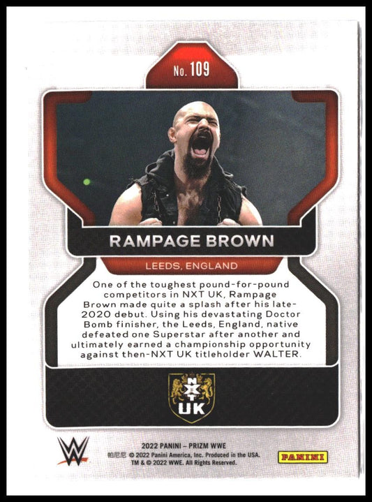 Rampage Brown #109 2022 Panini Prizm WWE Rookie RC