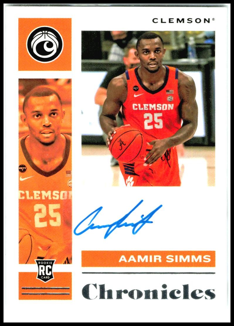 2021 Chronicles Draft Picks Rookie Signatures #CR-ASI Aamir Simms Auto Clemson