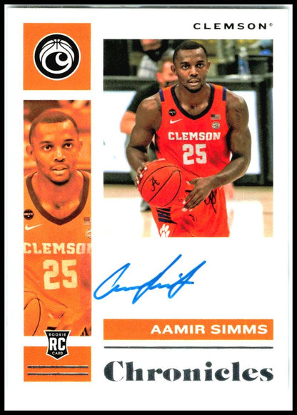 2021 Chronicles Draft Picks Rookie Signatures #CR-ASI Aamir Simms Auto Clemson
