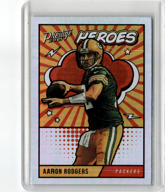 2021 Panini Prestige Heroes #HE-8 Aaron Rodgers Green Bay Packers