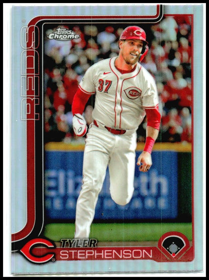 2025 Topps Chrome Refractors #112 Tyler Stephenson Cincinnati Reds