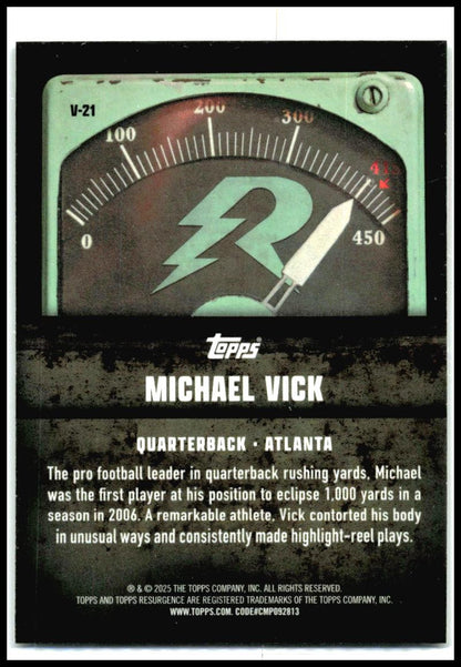 2024 Topps Resurgence Voltaic #V-21 Michael Vick Atlanta Falcons