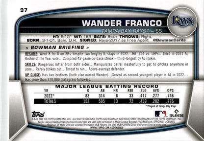 2023 Bowman #97 Wander Franco Tampa Bay Rays
